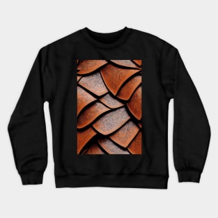 Dark Brown Ornamental Leather Stripes, natural and ecological leather print #53 Crewneck Sweatshirt